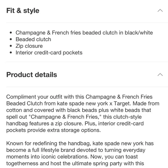 Champagne & French Fries Beaded Clutch - kate spade new york x Target - Picture 5 of 7